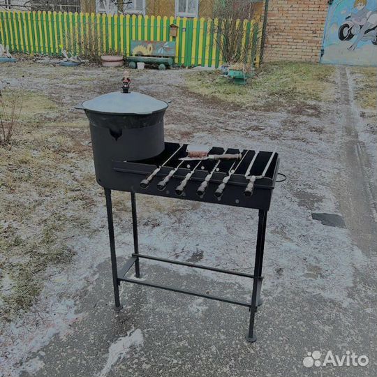 Мангал с печью под казан