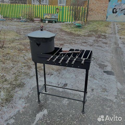Мангал с печью под казан