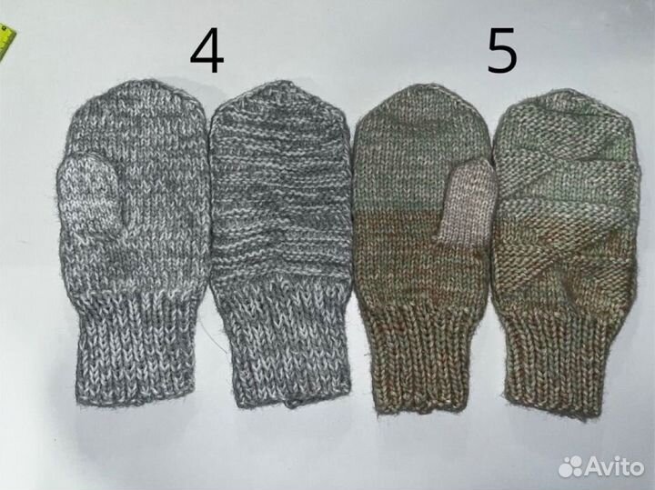 Варежки вязаные ручной работы