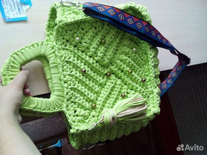 Вязаные корзинки ручной работы