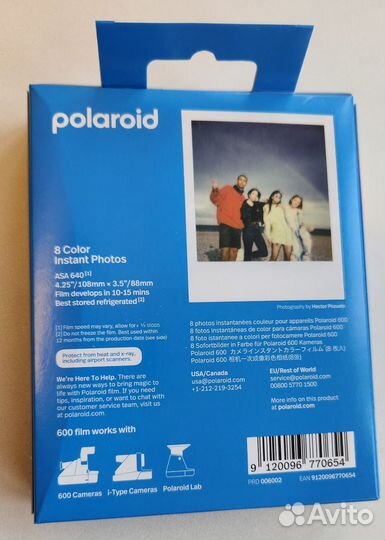 Картридж Polaroid Color 600 Film. Оригинальный