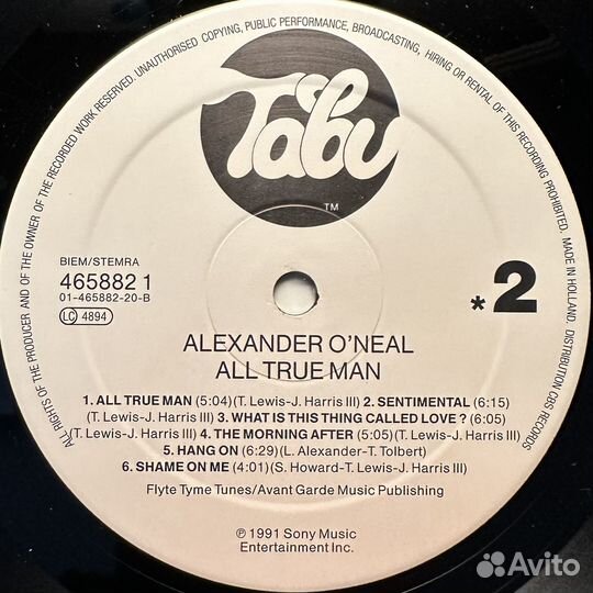 Alexander O'Neal – All True Man (Голландия 1991г)