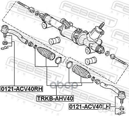 Пыльник рулевой рейки toyota camry/hybrid (asia)