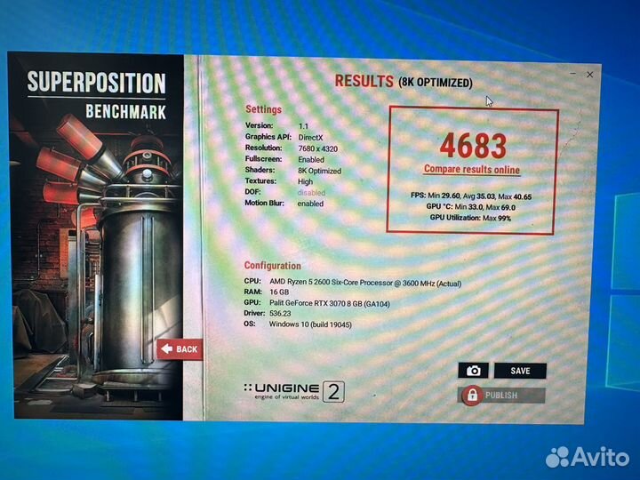 Palit RTX 3070 GameRokc OC 8гб