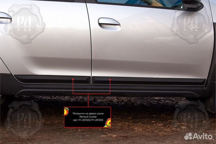Молдинги на двери Renault Duster 2021- M-201302