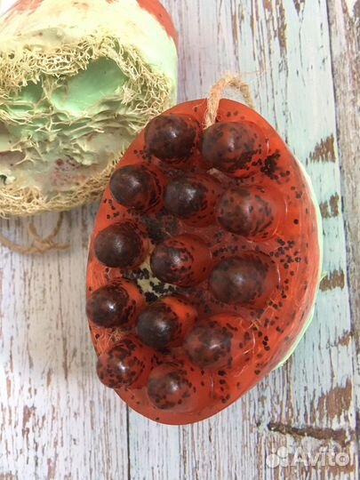 Массажное мыло с мочалкой, антицеллюлитное мыло