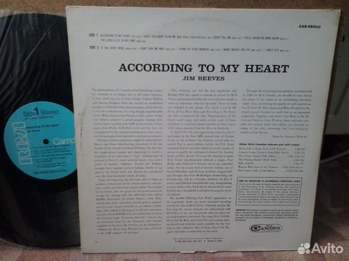 Виниловая пластинка Jim Reeves (1960)