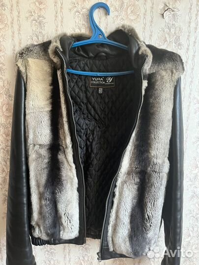 Кожаная куртка с натуральным мехом 42 44