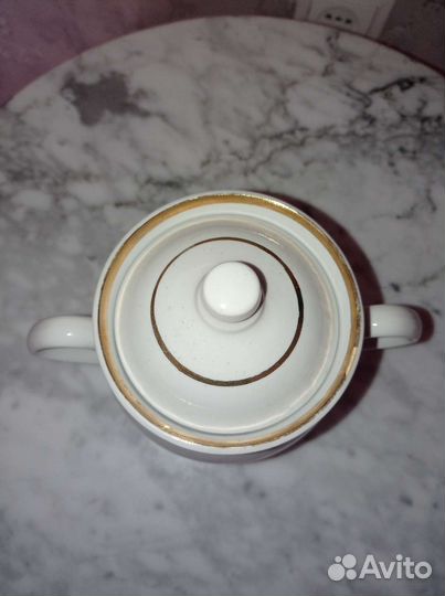 Сахарница с ручками, фарфор Хайта