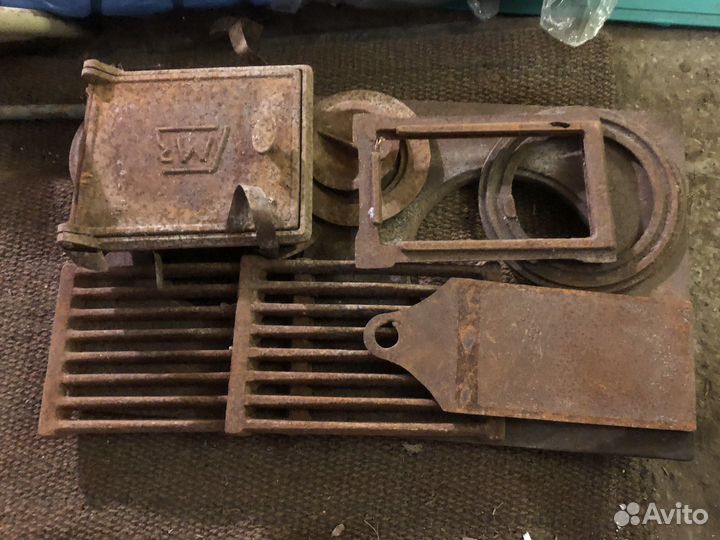 Чугунные заслонки, дверца, колосники для печи