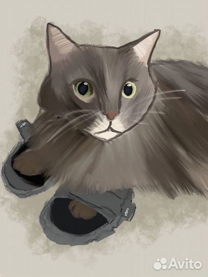 Рисую домашних животных по фото