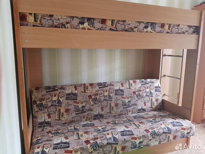 Двухъярусная кровать с диваном бу