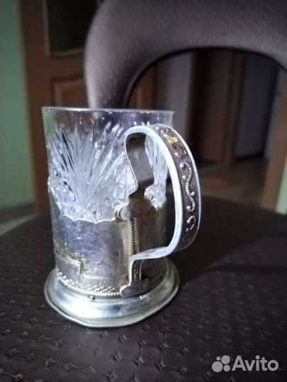 Подстаканник аллюминевый со стаканом