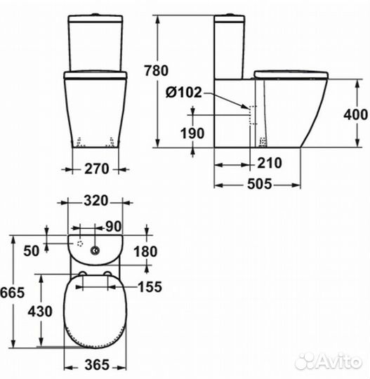 Бачок для унитаза Ideal Standard Connect Arc E785