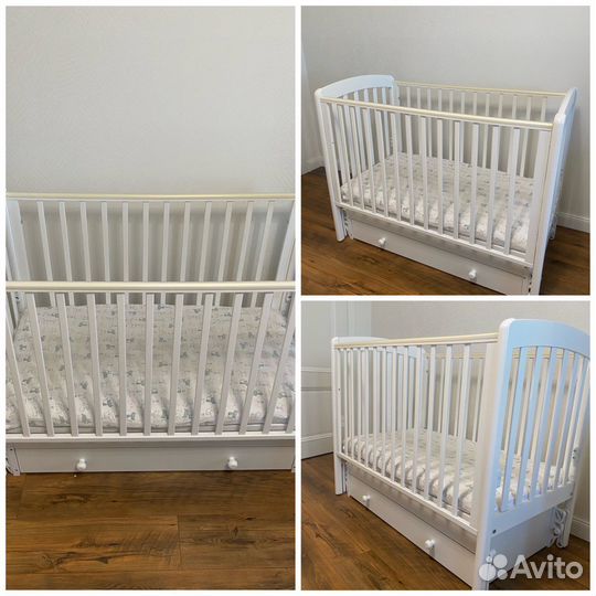 Кроватка детская Гандылян белая 120/60