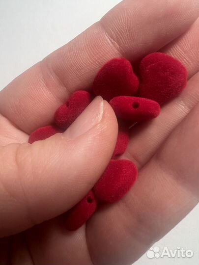 Бусины бархатное сердце