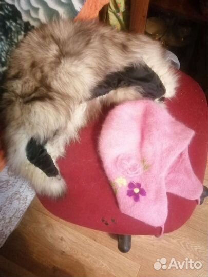Детские шапки песец и ангорка розовая шапочка
