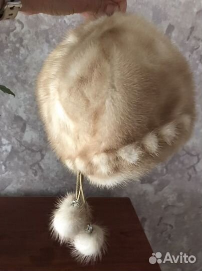Шапка зимняя норка, в идеальном состоянии, светлог