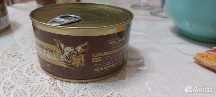 Тушенка свиная, свинина тушёная Гост высший сорт