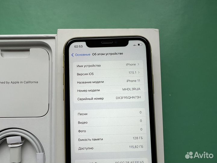 iPhone 11 128gb АКБ 100% Yellow sim+esim