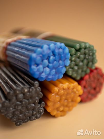 Свечи восковые, цветные