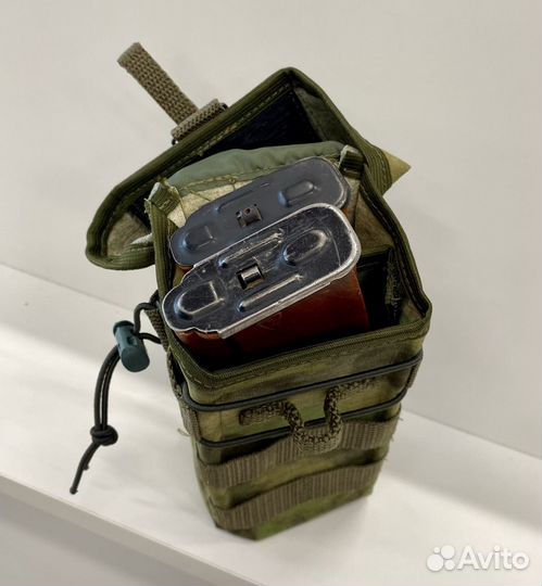 Закрытый подсумок для 2х магазинов ак, мох