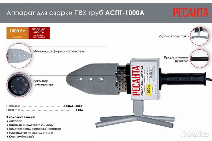 Аппарат для сварки пластиковых труб Ресанта аспт-1