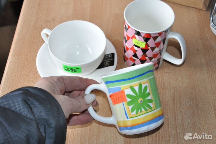 Кружки новые, салатники стекло, хрусталь