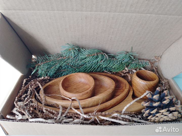 Наборы тарелок деревянных