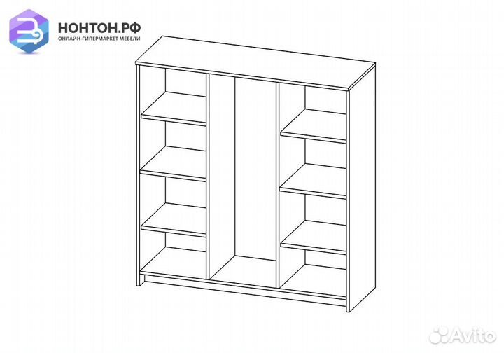 Шкаф-витрина Сириус 4 ящика сонома