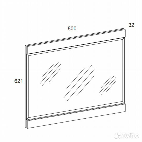 Зеркало навесное 80, magellan, цвет Сосна винтаж