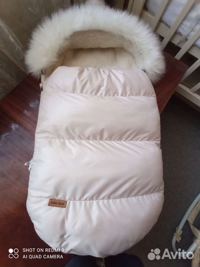 Меховой конверт в коляску овчина