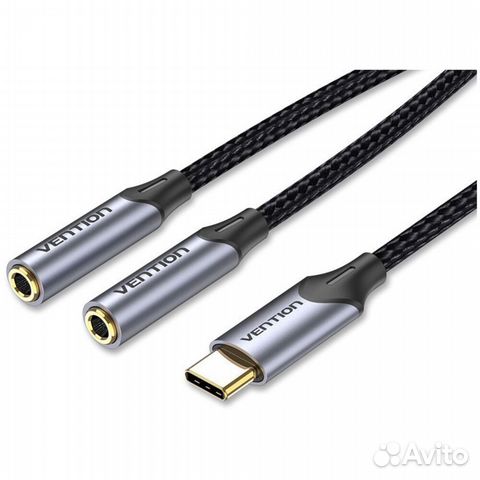 Адаптер USB-C(m) - 2xJack3.5 F Vention #371107