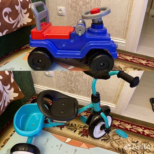 Машинка-каталка+велосипед трехколесный