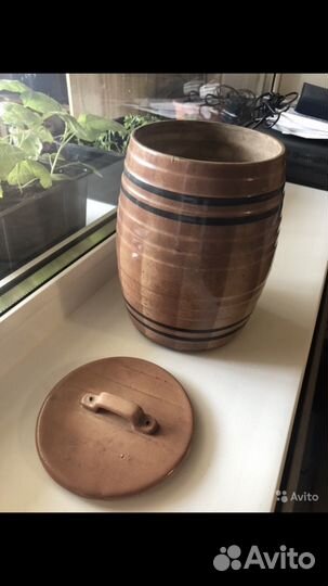 Бочонок для мёда, солений, керамический,4 литра. В