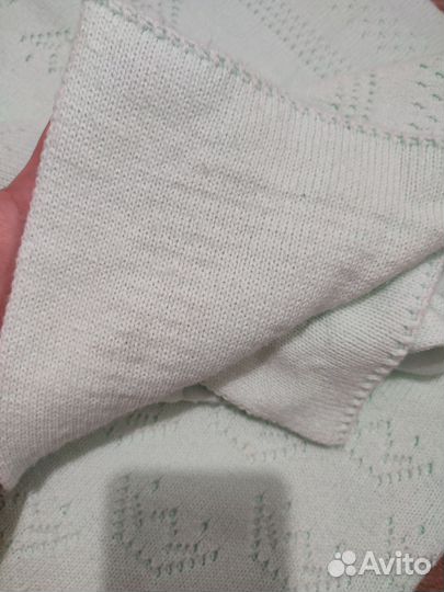 Плед на выписку вязаный