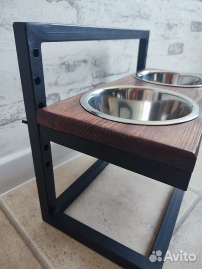 Подставка с мисками в стиле лофт