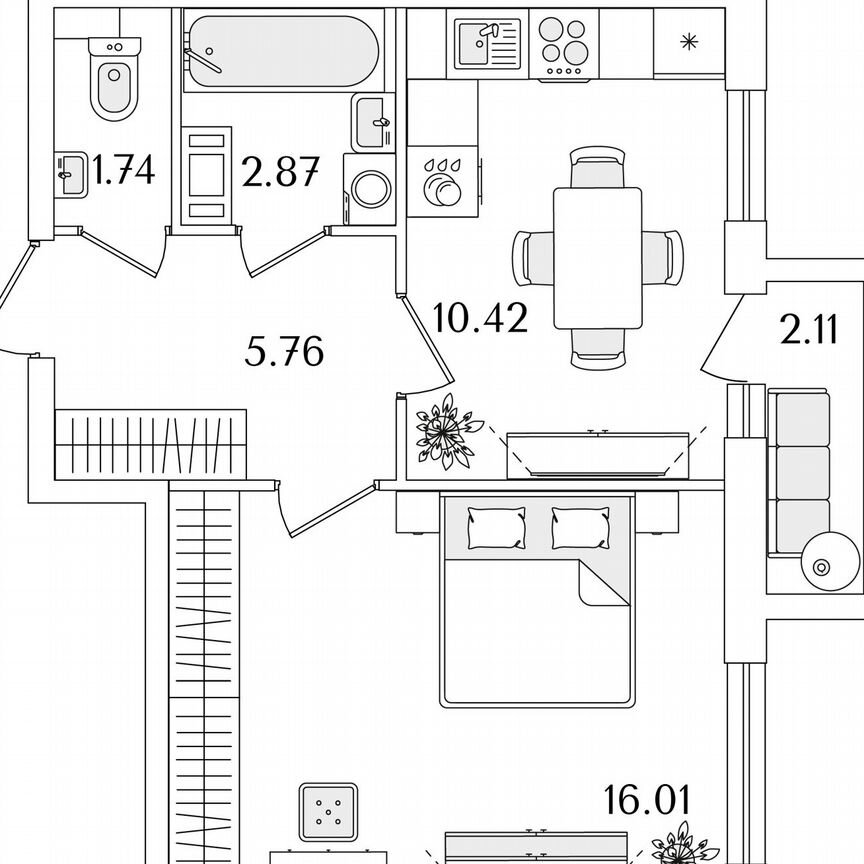 1-к. квартира, 37,9 м², 5/9 эт.