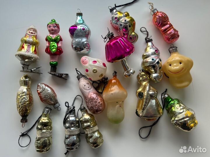 Елочные игрушки СССР на прищепке