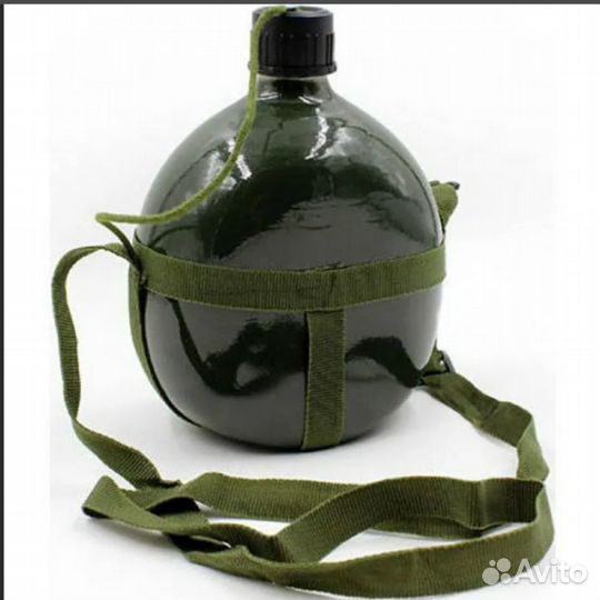 Фляжка армейская алюминиевая с ремнем