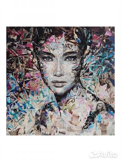 Авторские картины в технике коллаж 85х85 см