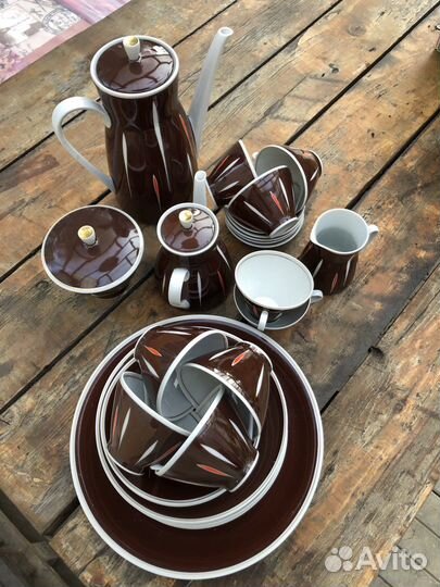 Кофейный сервиз фарфор гдр freiberger porzellan