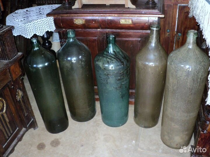 19век бутыли цветное стекло