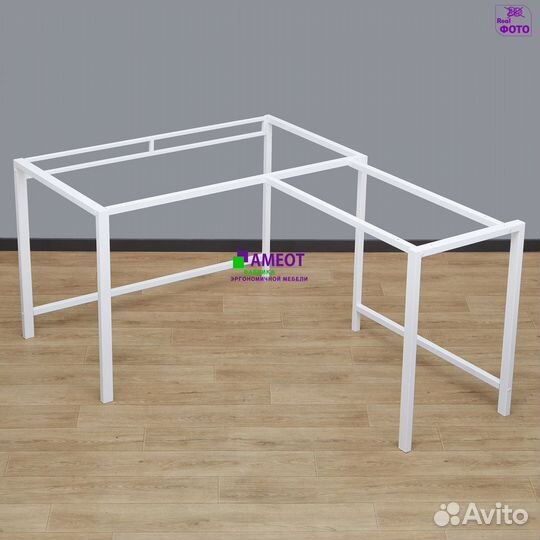 Угловой стол на металлокаркасе Даврит 1сw