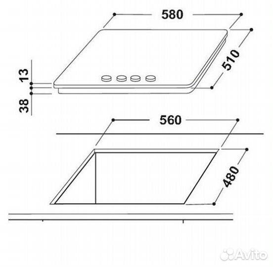 Поверхность indesit THP 641 W/IX/I