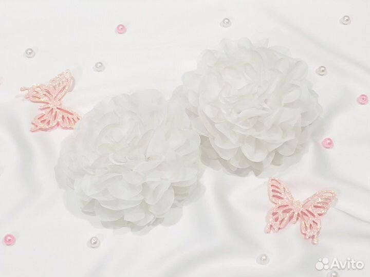Бантики ручной работы белые