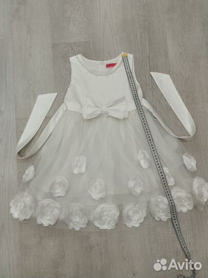 Платье для девочки 116 нарядное белое
