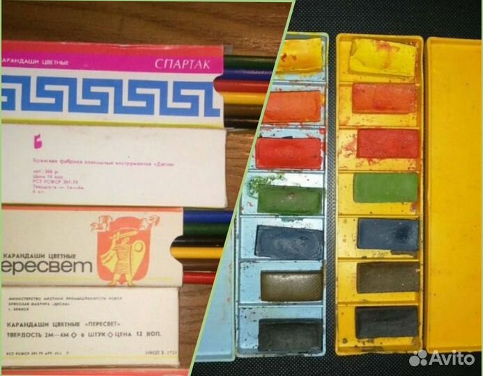Цветные карандаши, сухие краски СССР