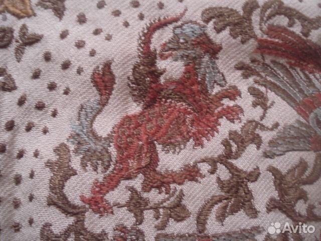 Старинная скатерть, шитье металлической нитью