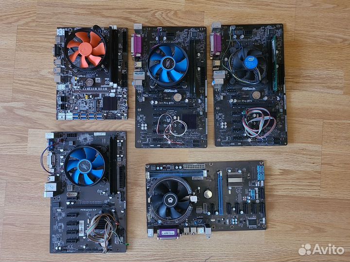 Материнские платы майнинг 4,5,6,8,12,19 портов